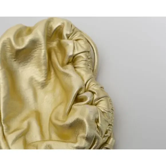 Mansur Gavriel Mini Cloud Metallic Leather Clutch in Gold - Picture 8 of 10